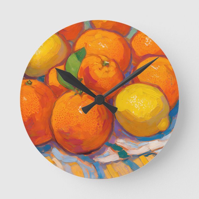 Horloge Ronde Nature morte Oranges Citrons (Recto)