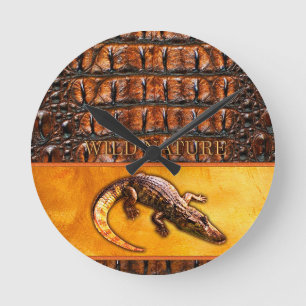 Horloge Ronde NATURE SAUVAGE - Collection de design CROCODILE-DI