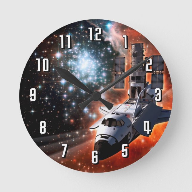 Horloge Ronde Navette spatiale Atlantis Télescope Hubble Artwork (Recto)