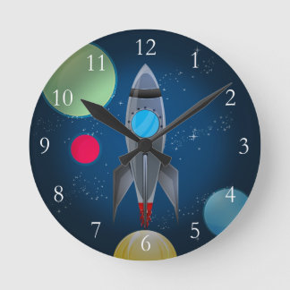 Horloge Ronde Navire à fusée spatiale