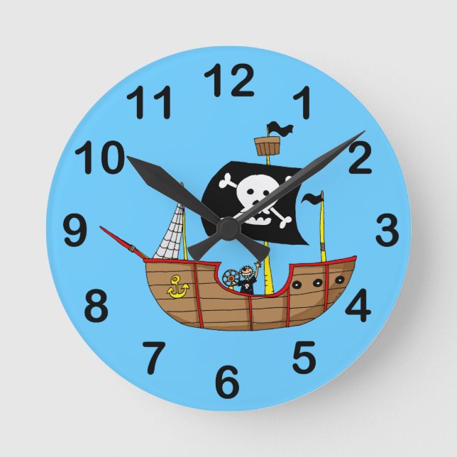 Horloge Ronde Navire pirate (Recto)