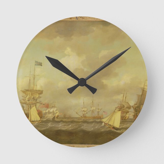 Horloge Ronde Navires anglais arrivant en Ancre dans une brise f (Recto)