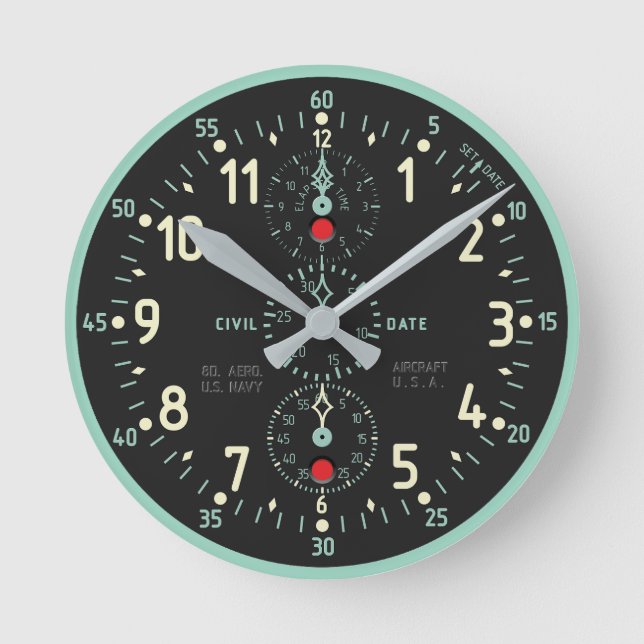 Horloge Ronde NAVY Aircraft Clock imitation (Recto)