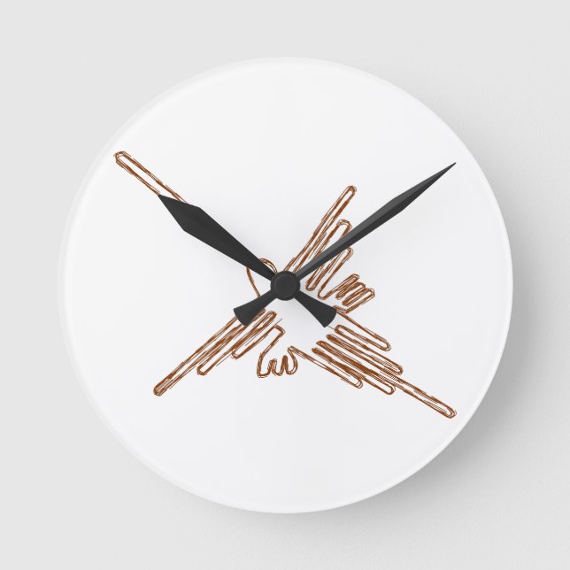 Horloge Ronde Nazca Lines Hummingbird Sketch (Recto)