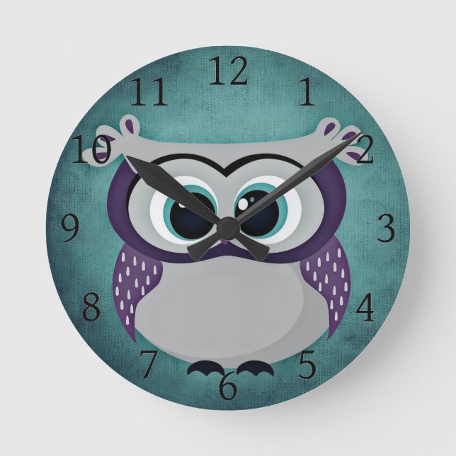Horloge Ronde Ne sois pas un hibou bleu (Recto)