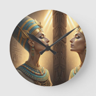 Horloge Ronde Néfertiti la reine de l'élégance intemporelle  Égy