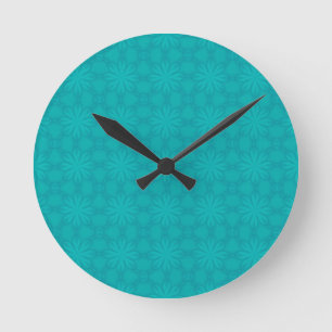 Horloge Ronde Neige de Noël de turquoise