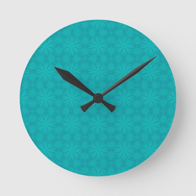 Horloge Ronde Neige de Noël de turquoise (Recto)