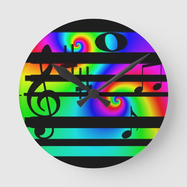 Horloge Ronde neon music note et bar clock (Recto)