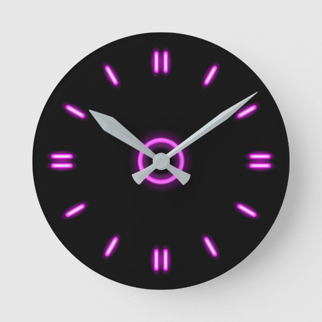 Horloge Ronde Neon rose (Recto)