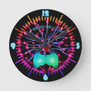 Horloge Ronde NEON Wall Clock Girl