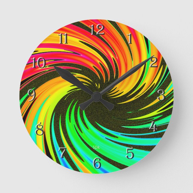 Horloge Ronde Neon Whirlpool Galaxy (Recto)
