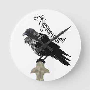 Horloge Ronde Nevermore Raven
