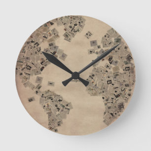 Horloge Ronde Newspaper Clock