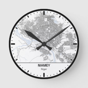 Horloge Ronde Niamey Clock City Line Art