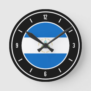 Horloge Ronde Nicaragua Drapeau élégant