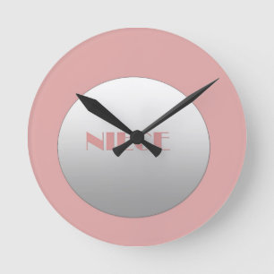 Horloge Ronde Nièce Rose Et Argent