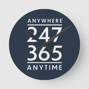 Horloge Ronde N'importe où, n'importe quand
