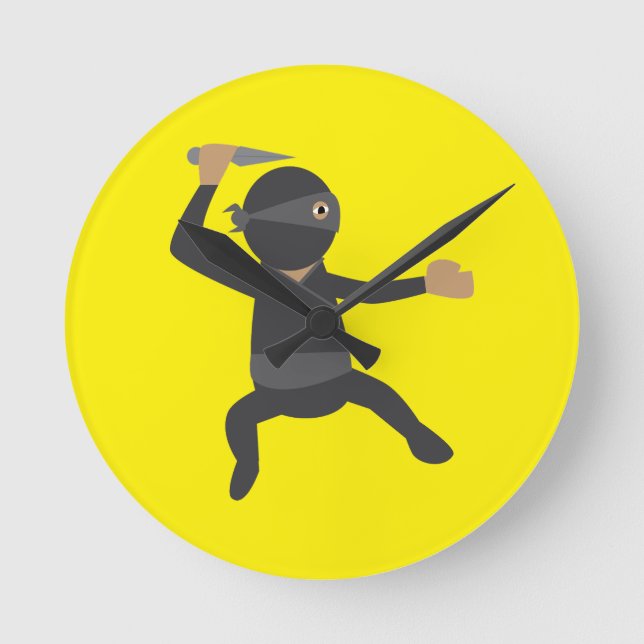 Horloge Ronde Ninja Drôle (Recto)