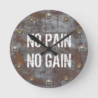 No Pain No Gain Fitness Rusty Metal Motivation