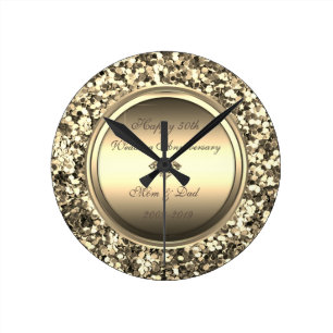 Horloge Ronde Noces de diamant 50 ans de mariage