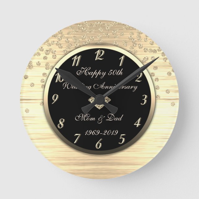 Horloge Ronde Noces de diamant 50 ans de mariage (Recto)
