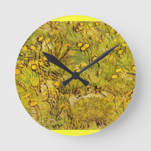 Horloge Ronde Noces fantaisistes de Gogh Fleurs jaunes Personnal