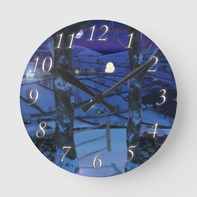 Horloge Ronde Noël dans l'horloge de verre (Recto)