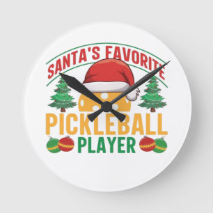 Horloge Ronde Noël de pickleball