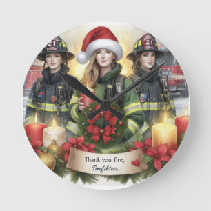 Horloge Ronde Noël merci aux pompiers