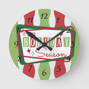Horloge Ronde Noël rétro