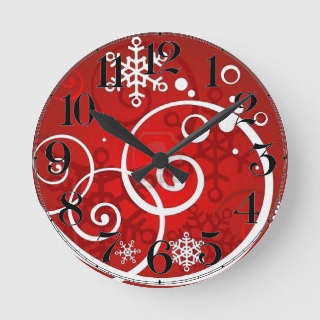 Horloge Ronde Noël Rouge (Recto)