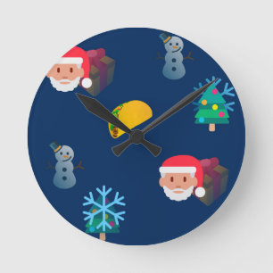 Horloge Ronde noël taco emoji