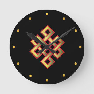 Horloge Ronde Nœud sans fin élégant sur fond noir