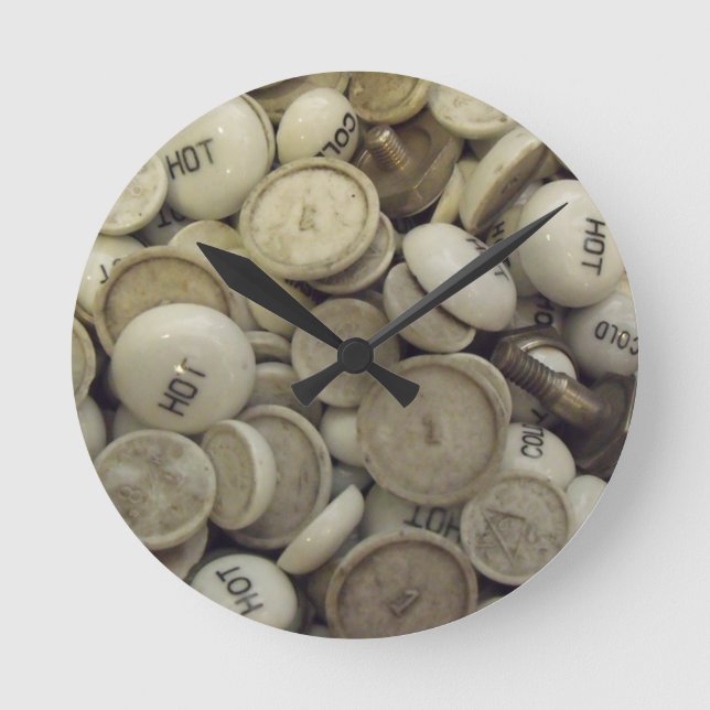 Horloge Ronde Noeuds vintages en porcelaine chaude et froide (Recto)