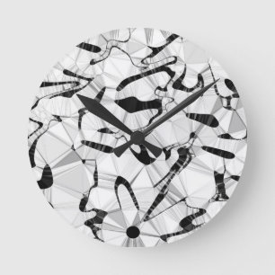 Horloge Ronde Noir et blanc dans l'horloge ronde en mouvement