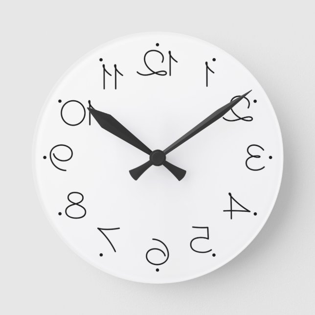 Horloge Ronde Noir et blanc irrésistible avec de grands nombres  (Recto)