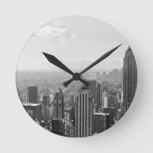 Horloge Ronde Noir et blanc New York City