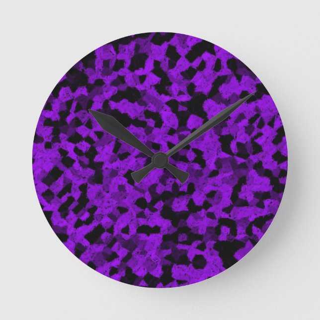 Horloge Ronde Noir et violet (Recto)