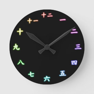 Horloge Ronde Noir japonais d'horloge