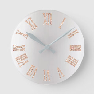 Horloge Ronde Noir minimal argenté gris d'Ombre de parties