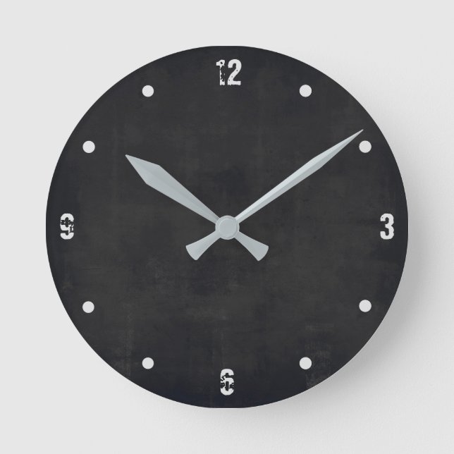 Horloge Ronde Noir moderne Rustique élégant Abstrait (Recto)