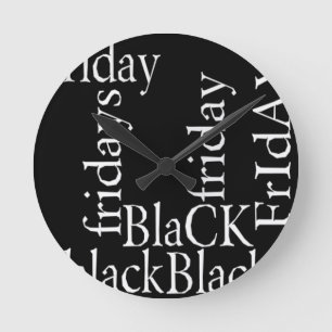 Horloge Ronde Noir Vendredi