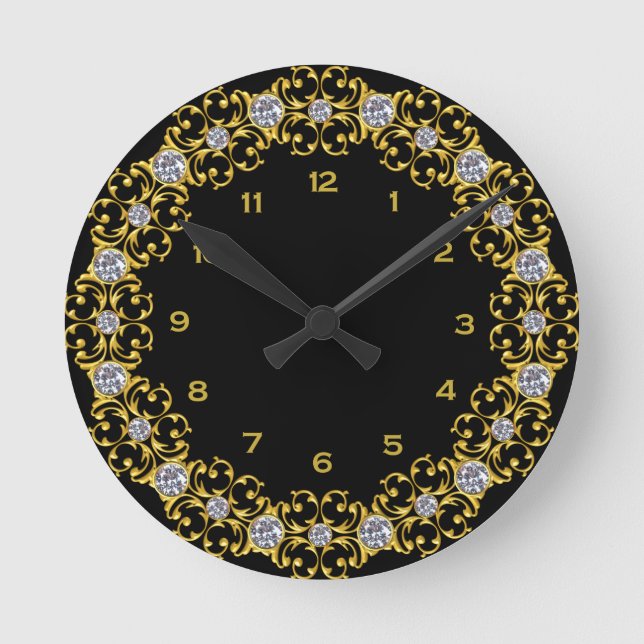 Horloge ronde noire et or (Recto)