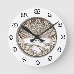 Horloge Ronde Nom de famille de Crimson