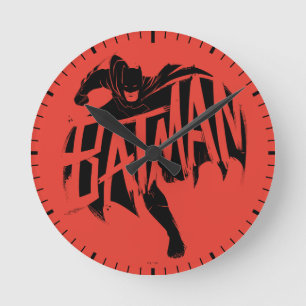 Horloge Ronde Nom de la brosse d'encre Batman