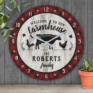 Horloge Ronde Nom de l'établissement Russe Buffalo Plaid Graid G