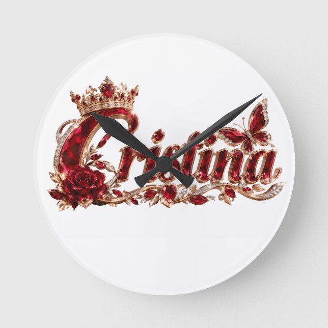 Horloge Ronde Nom de luxe Christina Ruby Crystal (Recto)