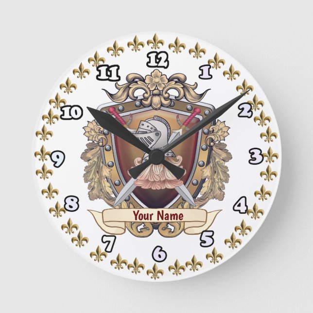 Horloge Ronde Nom du bouclier Knight (Recto)
