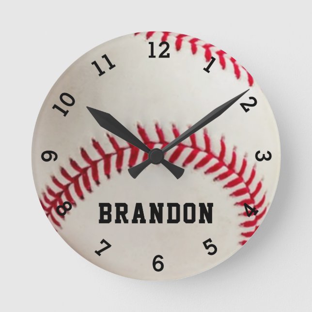 Horloge Ronde Nom du joueur de baseball Personnalisé  (Recto)